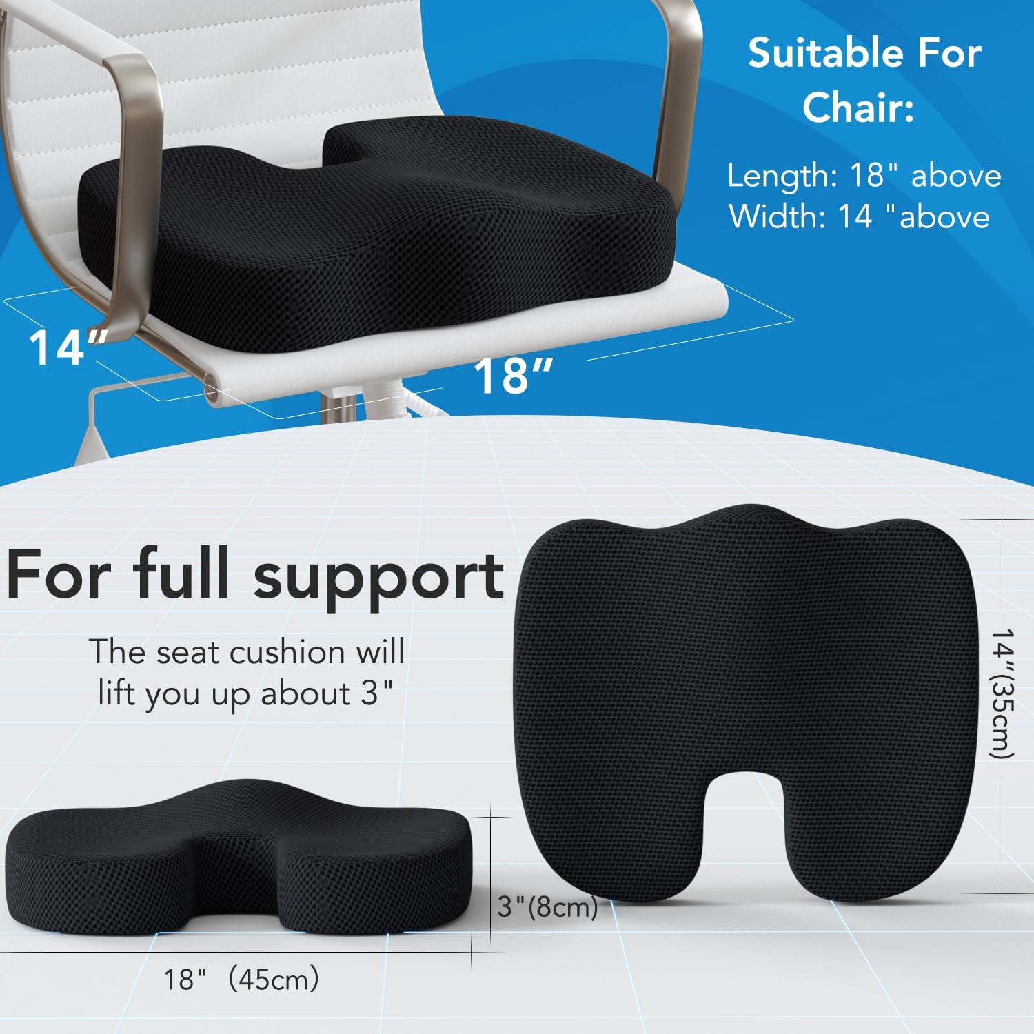 Everlasting Comfort Seat Cushion and Lumbar Support Pillow Combo